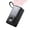 Magnetic black, variant on Powerbank Case With Attached Type c Cable Battery Box Durability ABS Shell Without Batteries Ideal For Hobbyists