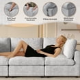 thumbnail image 5 of Magic Home 100.5" Modular Sectional Sofa, Modern Chenille U Shaped Cloud Couches Grey Couch for Living Room, Apartment, Office, 6-Seat, Grey, 5 of 12