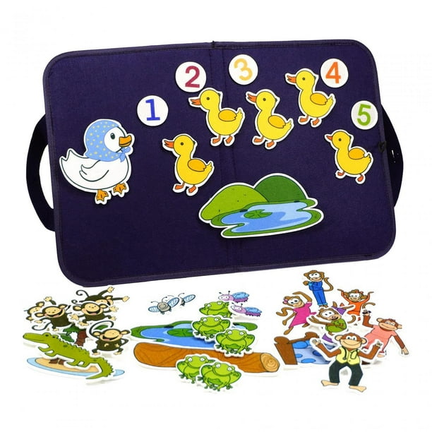 Tablero de cuentos de fieltro para niños y niñas de 3 años en adelante, material didáctico educativo, juego Montessori pato