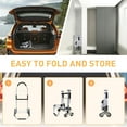 thumbnail image 4 of 2 in 1 Shopping Cart for Groceries, 110 lbs Grocery Cart on Wheels, Foldable Shopping Cart with 6 Wheels, Load-Bearing Hand Truck with Black Waterproof Bag for Shopping, Camping, Garden, 4 of 15