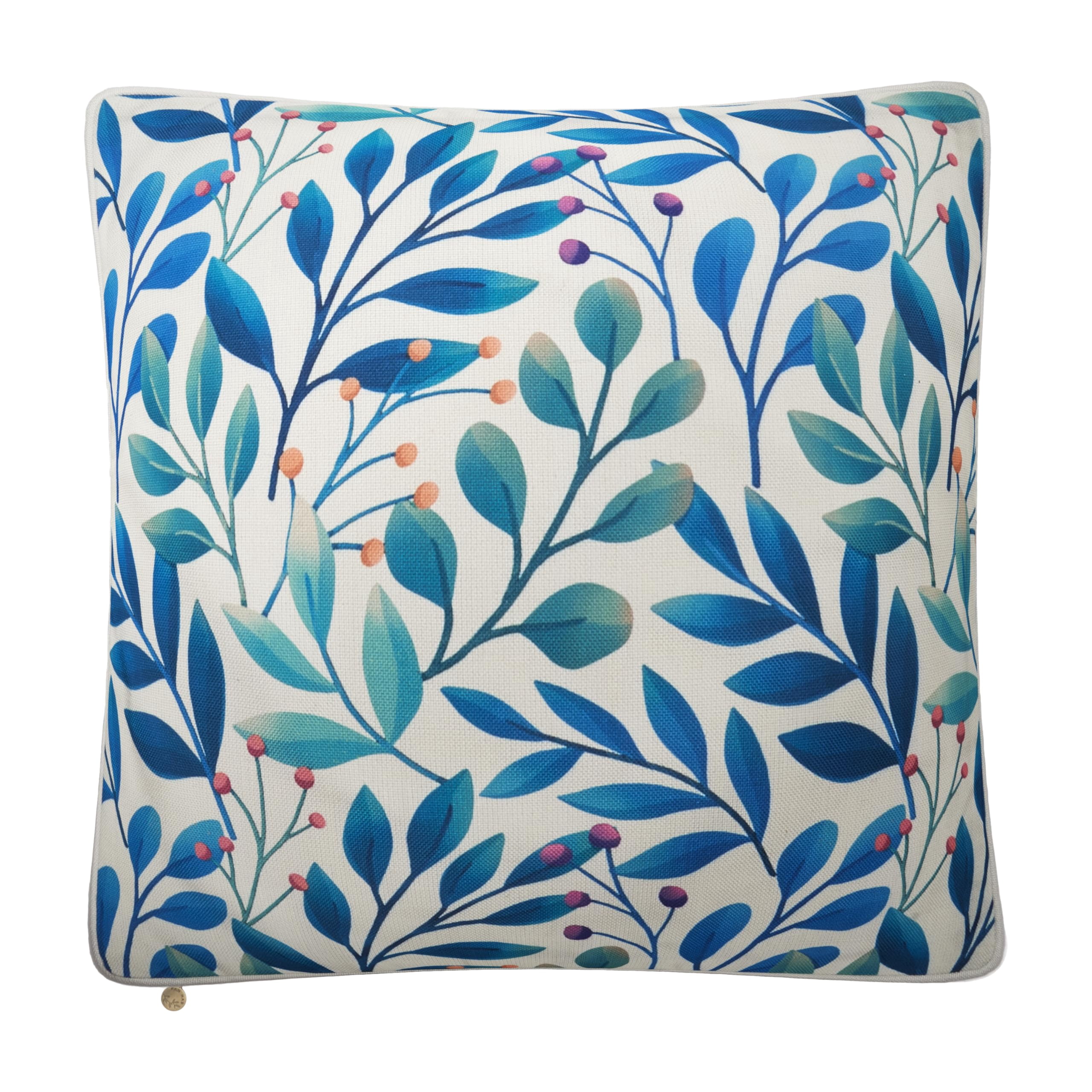 Fab Habitat Indoor/Outdoor Throw Pillow Made from Recycled Polyester Yarn - Double Sided, Stain Resistant, Machine Washable - Patio, Porch, Living Room - Rainforest - White Multi Floral (20" x 20")
