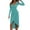 Sky Blue, variant on Dresses Women Casual Solid Color V-Necktie Bow Metal Buckle Irregularly Hem Long Sleeve Dress Trendy Sundress Wedding Guest Dress