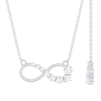 Rosec Jewels Certified Moissanite Infinity Necklace for Women (D Color VS1 Clarity), 925 Sterling Silver