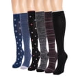 thumbnail image 4 of MUK LUKS Women's 6 Pack Nylon Compression Knee-High Socks, 4 of 5