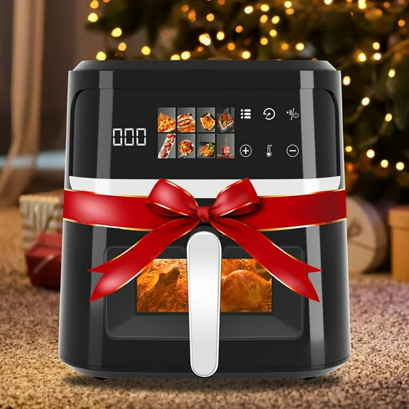 8.5-Quart Air Fryer - Smart Cooking Programs, Electronic Touch Control with LCD Screen, Viewing Window & Interior Light, Multifunctional for Broil/Toast/Bake/Air Fry, Oil-Free