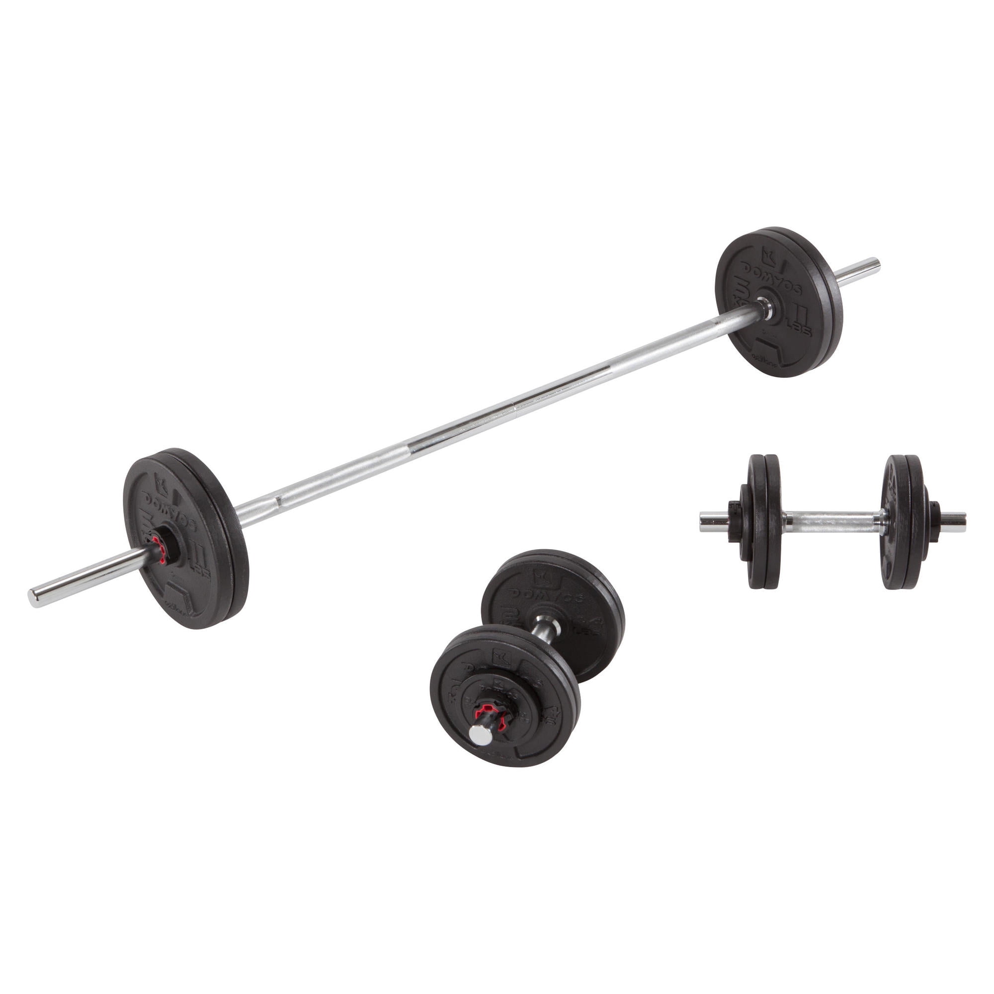 Totall 66/88/110LB Weight Dumbbell Set Adjustable Gym Barbell Plate Body Workout
