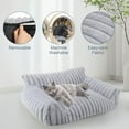 thumbnail image 2 of Cute Cat Couch Bed for Indoor Cats, Fluffy Pet Cat Sofa with Premium Soft Corduroy Fleece, Cute Small Dog Beds for Small Dogs, Fuzzy Puppy Chair with Removable Washable Cover (30x20x10,Grey), 2 of 6