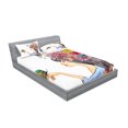 thumbnail image 2 of Ambesonne Colorful Fitted Sheet & Pillow Sham Set, Long Haired Woman, Queen, Multicolor, 2 of 2