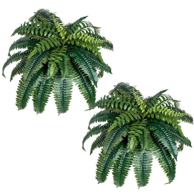 VEVOR 2 Pcs Artificial Boston Ferns Plastic Fern 35 Branches Indoor Outdoor Decor