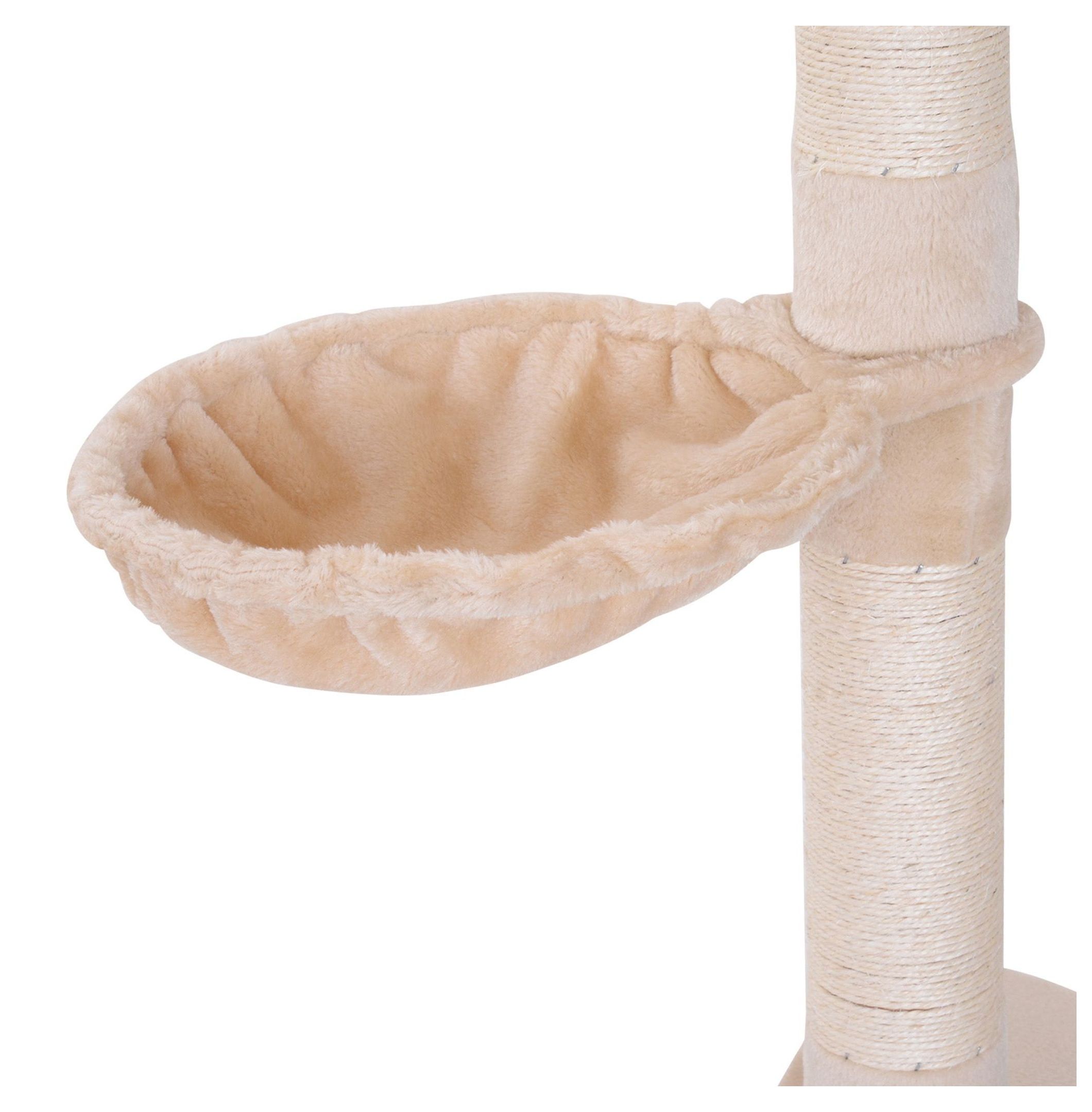 8.5' Cat Tree Floor to Ceiling Adjustable Height, 5 Platform Cat Tower with Sisal Scratching Posts, Beige