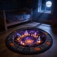 thumbnail image 3 of 3D Optical Illusion Halloween Round Rug, Quilted Vortex Ghost Pumpkin Circular Floor Mat, Non Slip Festive Doormat For Entryway, Bedroom & Home Party Decor（60*60cm), 3 of 5