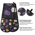 thumbnail image 2 of Yayeee Double Oven Mitt Kitchen Heat Resistant Baking 35" x7" Quilted Glove, Orange Halloween Ghosts, 2 of 6
