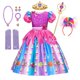 thumbnail image 3 of Disfraz de carnaval de arcoíris con caramelos para niños de 2 a 10 años, vestido de princesa con estampado de piruleta y diadema, ropa para fiesta de cumpleaños y Navidad, 3 of 4