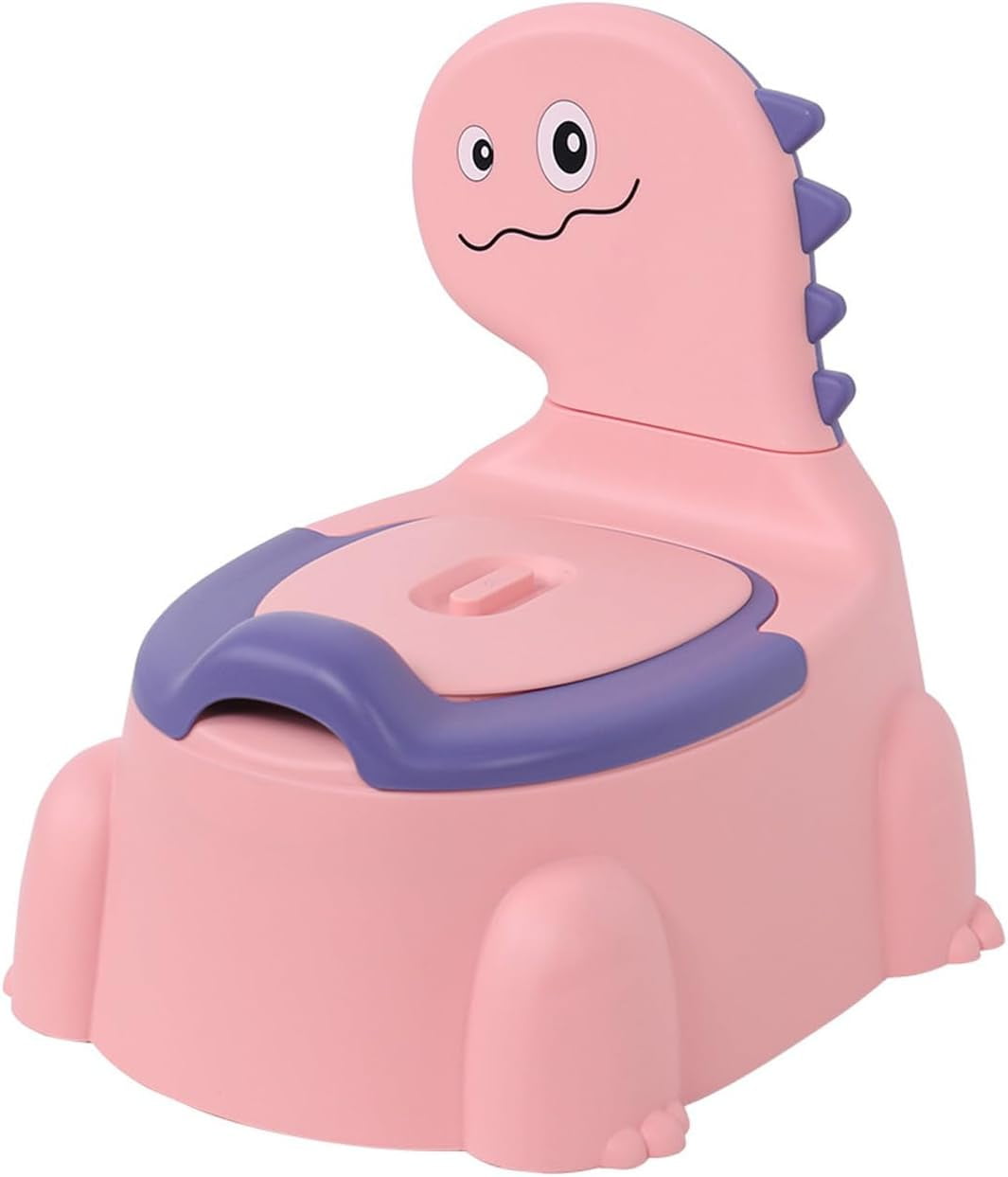 Bestyol Kids Potties Training Chair, Cartoon Dinosaur Toilet Training Seat with Lid, Unisex, Comfortable Toddler Urinal Pot, Portable Potty Chair for 1-6 Year Old Childrens Pink