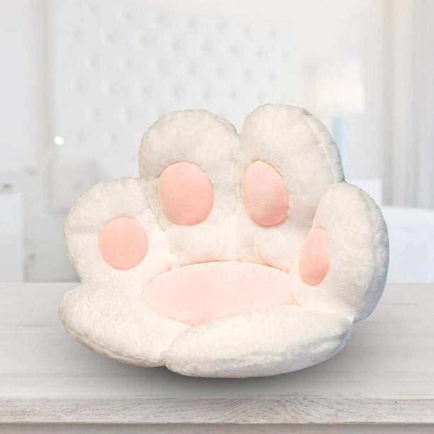 Coussin Kawaii en forme de patte de chat en peluche pour canapé, bureau,  décoration de chambre à coucher (blanc) : : Cuisine et Maison