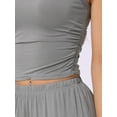 thumbnail image 5 of DARING DIVA LoungeStretchy Side Ruched Crop Top Tank Pajama Set L Grey, 5 of 7