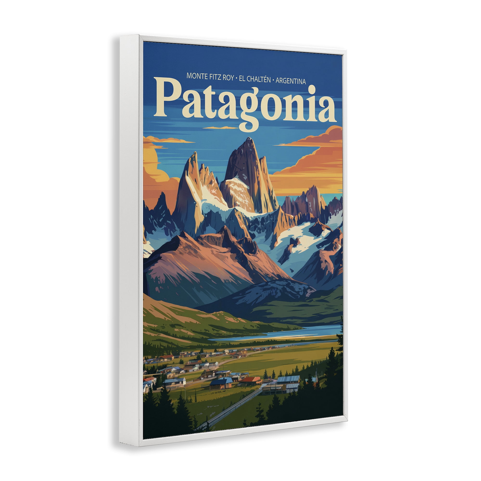 Stupell Industries Patagonia Valley Landscape White Framed Giclee Art, design by Andreas Magnusson