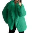thumbnail image 3 of Juebong Womens Oversized Faux Fur Coats Luxury Warm Furry Jackets Long Sleeve Lapel Shaggy Parka Winter Jacket Furry Open Front Outerwear Green,S, 3 of 7