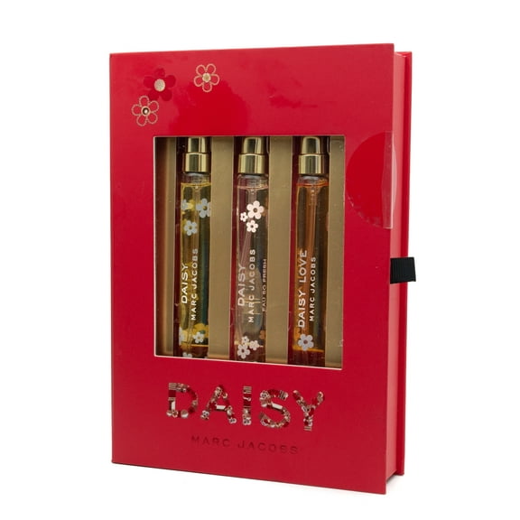 Marc Jacobs DAISY Eau De Toilette Spray Trio: Daisy, Daisy Eau So Fresh and Daisy Love  .33 fl oz each
