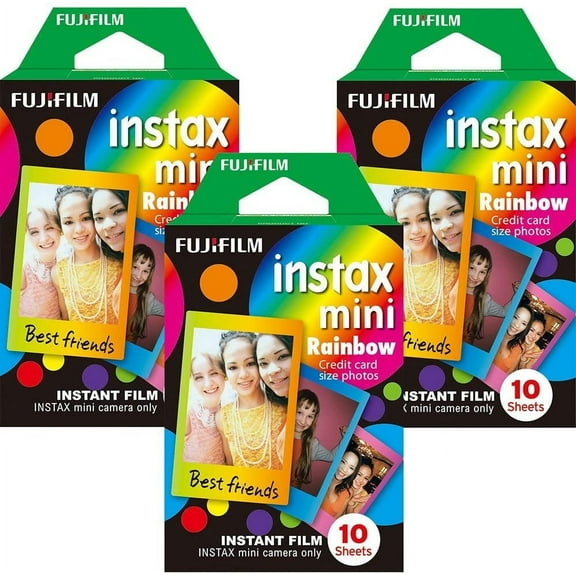 Fujifilm Instax Mini Instant Rainbow Film Bundle with 30 Total Films
