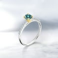 thumbnail image 4 of Gem Stone King 925 Silver and 10K Yellow Gold Ring Blue Moissanite and Lab Grown Diamond (0.68 Cttw, Size 8), 4 of 4