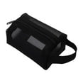 thumbnail image 1 of serony Purse Nylon Square Mesh Coin Bags Card Transparency Storage Depository Comfortable Zipper Durable Stationery Convenience Black, 1 of 9