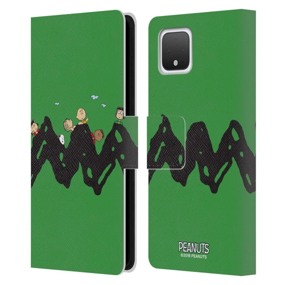 Head Case Designs Officially Licensed Peanuts Characters Group Leather Book Wallet Case Cover Compatible with Google Google Pixel 4