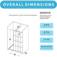 thumbnail image 3 of Goodyo 34" X 72" Shower Door Walk-in Clear Tempered Glass  Shower Screen Fixed Black Finish Aluminum Framed, 3 of 7
