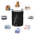 thumbnail image 3 of DouZhe Waterproof Collapsible Large Laundry Baskets, Fairy Tale Fly Fish Prints Circular Hamper with Handles, 3 of 6
