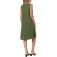 thumbnail image 3 of INSPIRE CHIC Pleated Dress for Women's Summer Casual 2025 Sleeveless Midi Swing Tank Sundress V Neck Dresses XL Army Green, 3 of 6