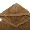 thumbnail image 7 of Dazajoo Weekly Sale Womens Winter Fleece Jackets Long Sleeve Padded Warm Sherpa Lined Coats Solid Color Plush Fluffy Outerwear with Pockets,Brown,L, 7 of 7