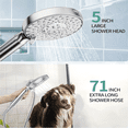 thumbnail image 2 of Filtered Shower Head with Handheld, High Pressure 9 Spray Mode Chrome Showerhead with 4 Filters, Detachable Shower Head, Water Softener Filters Beads for Hard Water - Remove Chlorine, 2 of 5