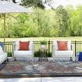 thumbnail image 6 of 4x6 Water Resistant, Indoor Outdoor Rugs for Patios, Front Door Entry, Entryway, Deck, Porch, Balcony | Outside Area Rug for Patio | Dark Blue, Floral | Size: 3'10'' x 5'3'', 6 of 7