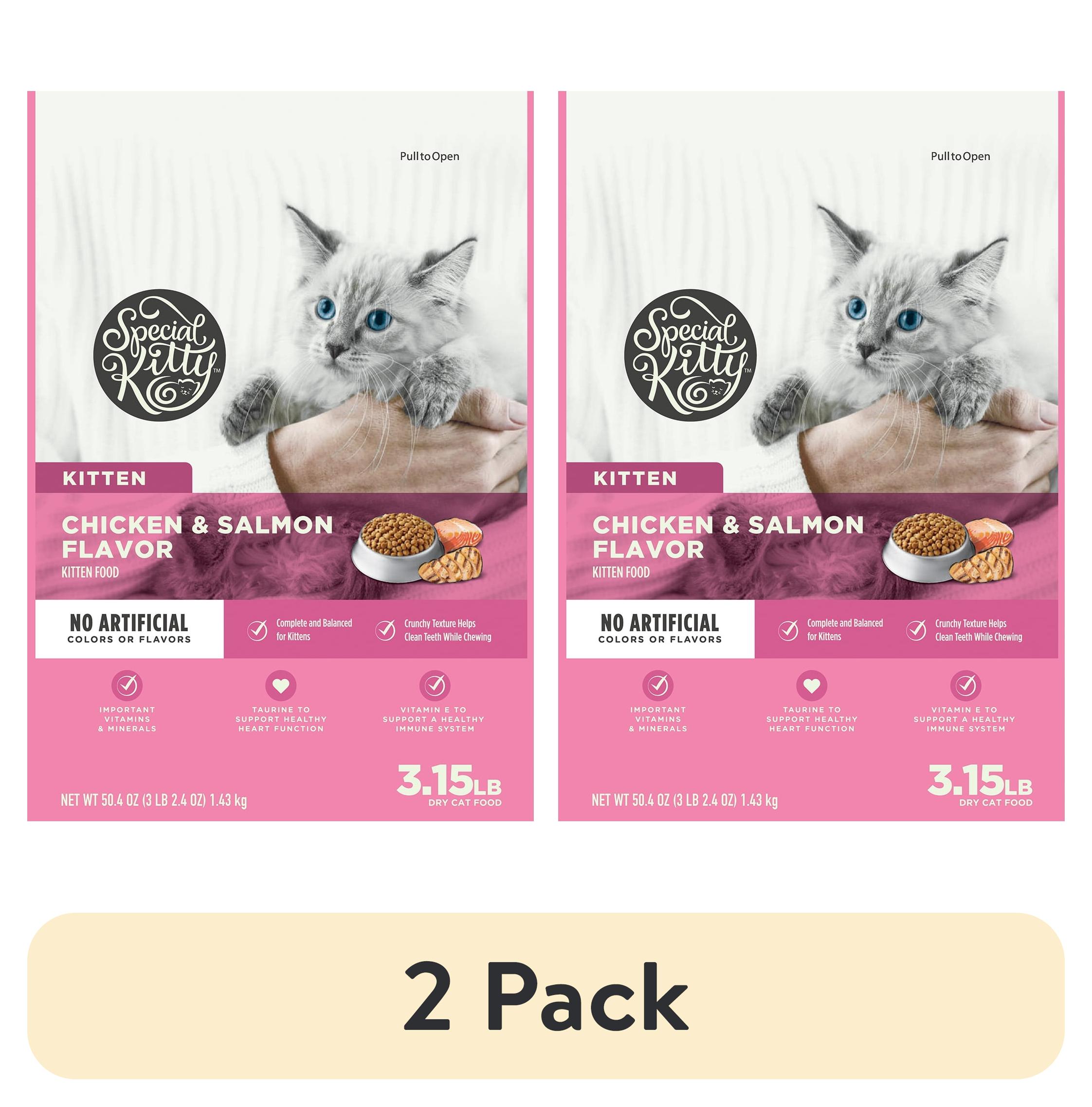 (2 pack) Special Kitty Chicken and Turkey Flavor with Oatmeal Kibble Dry Cat Food for Kittens, 3.15 lb Bag
