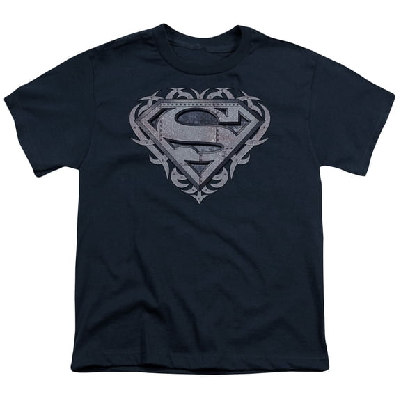 Superman - Tribal Steel Shield - Youth Short Sleeve Shirt - Medium