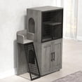 thumbnail image 6 of Patikuin Modern Multi-Functional Cat Litter Box Enclosure with Ladder, Spacious Playground, and Ventilation Holes - Stylish Wax Wood Design for Living Room, or Laundry Room (33.5"L x 17.9"W x 41.9"H), 6 of 7
