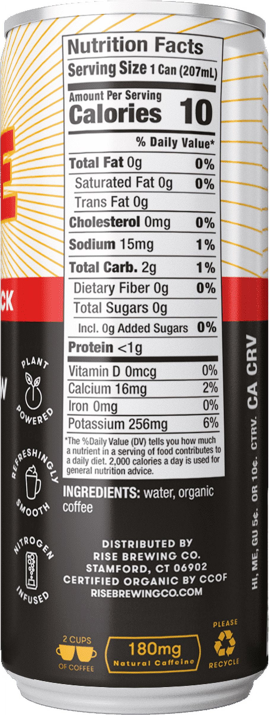 RISE Brewing Co. Original Black Nitro Cold Brew Coffee, 7 fl oz Can