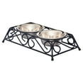 thumbnail image 4 of Gofetch Stainless Steel Pet Food Bowl with Double Diner in Black and Silver, 4 of 5