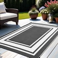 thumbnail image 5 of Outdoor Plastic Waterproof Rug 9'x 12' for Patio, Porch, Deck, Backyard, Balcony, Reversible, Geometric, 5 of 7