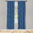 thumbnail image 3 of Ambesonne East Curtains, Stripy Tie Dye Effect, Pair of 28"x63", Cobalt Blue and White, 3 of 5