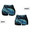 thumbnail image 3 of Sigee Ocean Turtle Print Women's High Waist Workout Shorts - Squat Proof, Tummy Control, Yoga and Gym Activewear-, 3 of 9