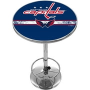 Washington Capitals Logo Bar Table with Adjustable Footrest and Acrylic Top