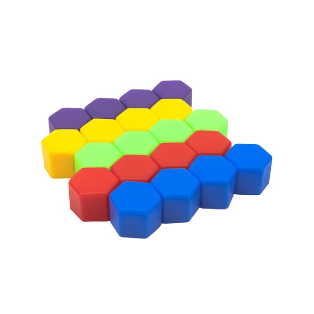 facefd 20 Pieces/Set Car Wheel Hub Screw Cap Detachable Decorative Replacement 16mm Hexagonal Universal Tire Screws Guard Red 5 Colors