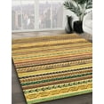 thumbnail image 3 of Ahgly Company Machine Washable Indoor Rectangle Abstract Gen Brown Yellow Area Rugs, 3' x 5', 3 of 7