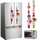 thumbnail image 1 of 4 Uds. Cubiertas navideñas para manija de nevera, cubierta para manija de puerta de refrigerador de muñeco de nieve, aparato de cocina para decoraciones navideñas, 1 of 5
