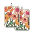 thumbnail image 7 of Yayeee Pot Holders Kitchen Heat Resistant with Pocket 7"x9.8" Cotton Oven Cooking Hot Pads, Hand Drawn Floral, 7 of 7