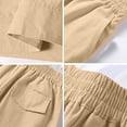 thumbnail image 4 of YSUEJPF Maternity Linen Shorts for Women Elastic Drawstring Waist Over Belly Bump Support Shorts Pregnancy Lounge Shorts with Pockets, 4 of 8