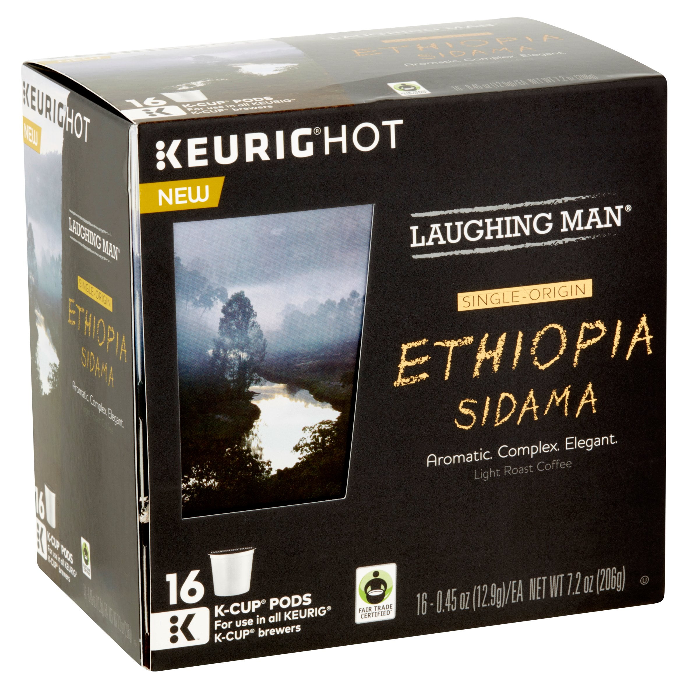 Laughing Man Keurig Hot Ethiopia Sidama Light Roast Coffee K Cup Pods 45 Oz 16 Count Laughing Man Keurig Hot Ethiopia Sidama Light Roast Coffee K Cup Pods 45 Oz 16 Count