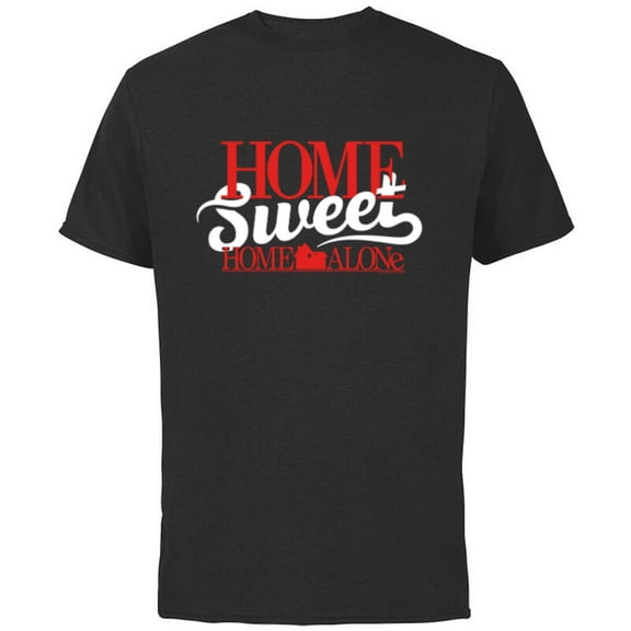 Home Alone Retro Movie Logo “Home Sweet Home Alone” - Short Sleeve Cotton T-Shirt for Adults - Customized-Black