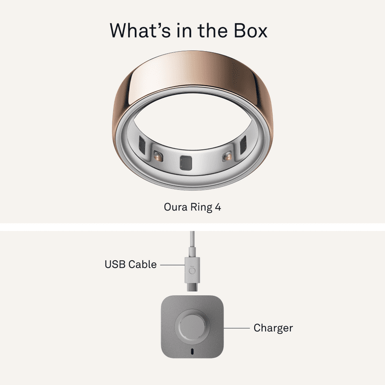 Oura Ring 4, Rose Gold, Size 9, Smart Wearable, Sleep, Fitness